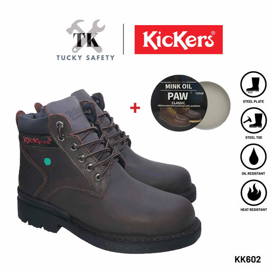 KK602 [ KICKERS ] MEN SAFETY BOOT LACE UP HEAVY DUTY STEEL TOE STEEL PLATE HEAT RESISTANT SLIP RESISTANT SAFETY BOOT