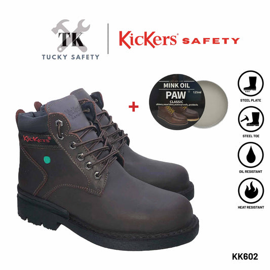 KK602 [ KICKERS ] MEN SAFETY BOOT LACE UP HEAVY DUTY STEEL TOE STEEL PLATE HEAT RESISTANT SLIP RESISTANT SAFETY BOOT