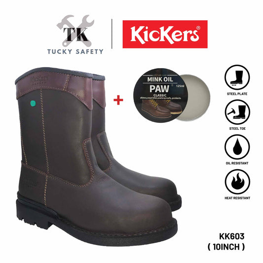 KK603 [ KICKERS ] MEN SAFETY BOOT HIGH CUT HEAVY DUTY STEEL TOE STEEL PLATE HEAT RESISTANT SLIP RESISTANT SAFETY BOOT
