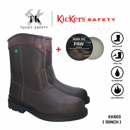 KK603 [ KICKERS ] MEN SAFETY BOOT HIGH CUT HEAVY DUTY STEEL TOE STEEL PLATE HEAT RESISTANT SLIP RESISTANT SAFETY BOOT