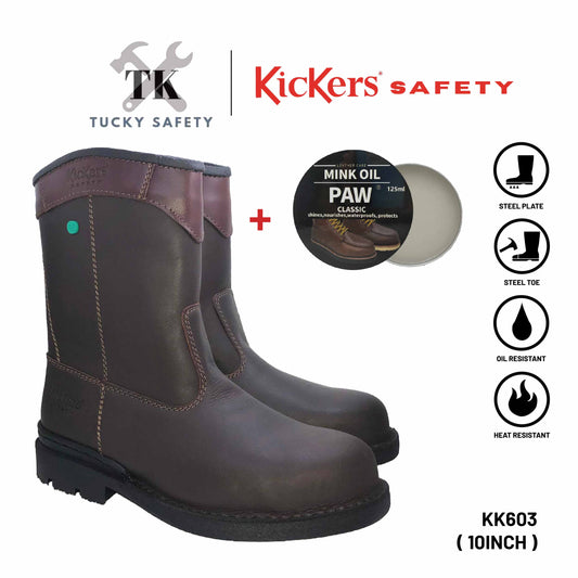 KK603 [ KICKERS ] MEN SAFETY BOOT HIGH CUT HEAVY DUTY STEEL TOE STEEL PLATE HEAT RESISTANT SLIP RESISTANT SAFETY BOOT
