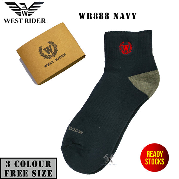 WR888 SOCK - READY STOCK WEST RIDER HEAVY DUTY SAFETY MEN SOCK / STOKING LELAKI KERJA TAHAN LASAK / STRETCHABLE 100% COTTON