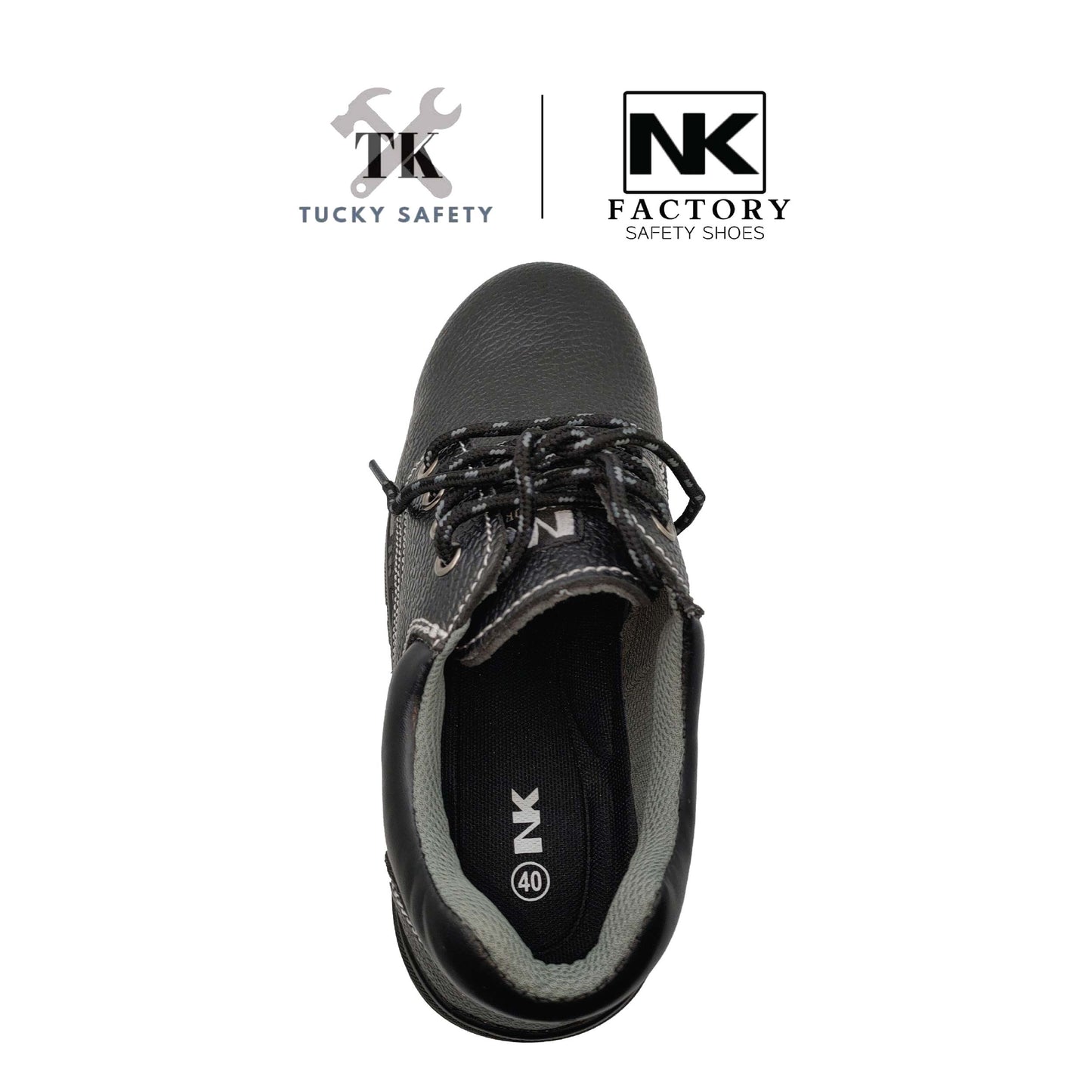 NK-0708 NK MEN'S SAFETY SHOES / HEAVY DUTY WORKING SHOES / KASUT KERJA LELAKI BLACK LOW CUT BOOT