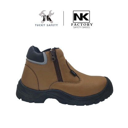 NK-3-BRW NK SAFETY SHOES STEEL TOE CAP SAFETY BOOT STEEL PLATE PU SOLE / KASUT SAFETY KERJA ARTIFICIAL LEATHER