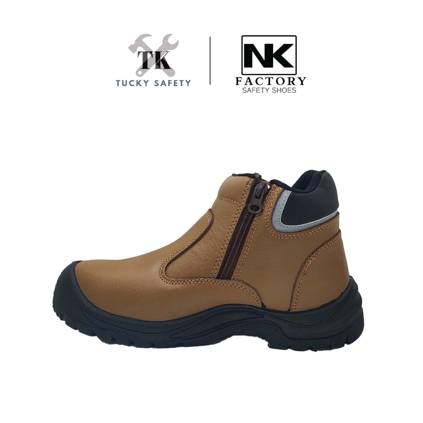 NK-3-BRW NK SAFETY SHOES STEEL TOE CAP SAFETY BOOT STEEL PLATE PU SOLE / KASUT SAFETY KERJA ARTIFICIAL LEATHER