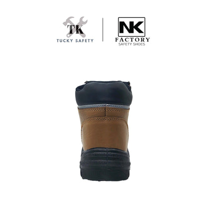 NK-3-BRW NK SAFETY SHOES STEEL TOE CAP SAFETY BOOT STEEL PLATE PU SOLE / KASUT SAFETY KERJA ARTIFICIAL LEATHER