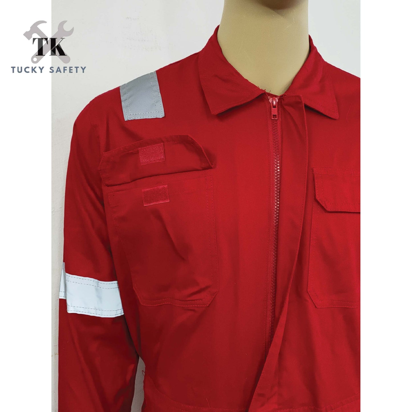 8802 SERIES - 100% ECONOMIC COTTON SAFETY COVERALL MEN'S HEAVY DUTY SAFETY COVERALL / COVERALL WITH REFLECTIVE WORKWEAR