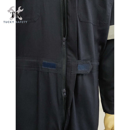 8802 SERIES - 100% ECONOMIC COTTON SAFETY COVERALL MEN'S HEAVY DUTY SAFETY COVERALL / COVERALL WITH REFLECTIVE WORKWEAR