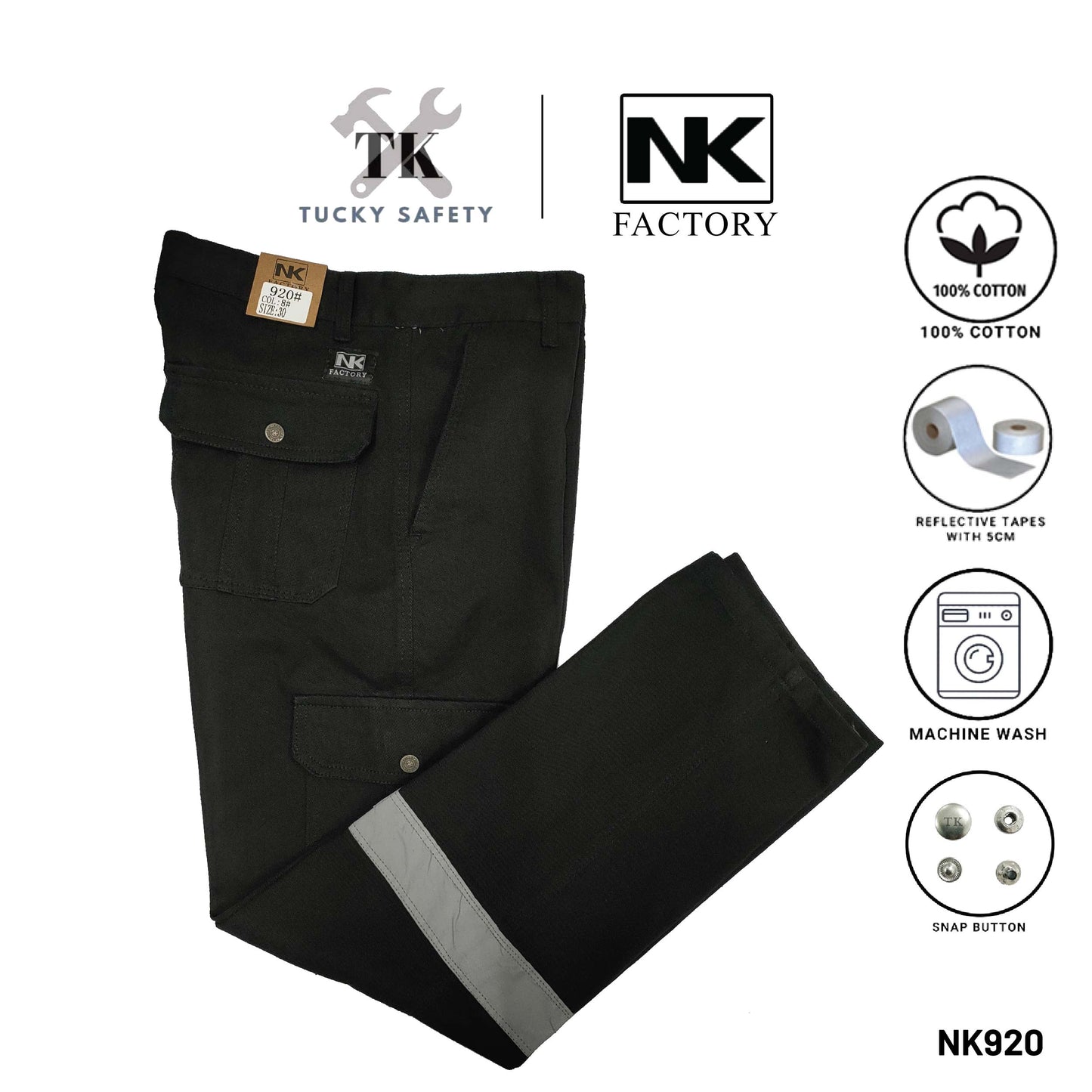 NK920 SERIES WEST RIDER MEN'S REFLECTIVE WORKING PANTS STRAIGHT CUT / CARGO PANTS / SELUAR KERJA LELAKI