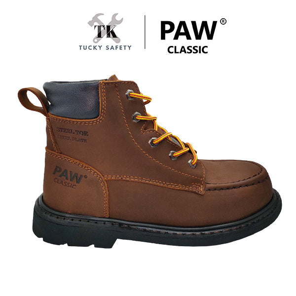 P121-LBR [ PAW CLASSIC ] MEN'S HEAVY DUTY SAFETY BOOT / KASUT KERJA LELAKI SAFETY BOOT STEEL TOE STEEL PLATE SAFETY BOOT