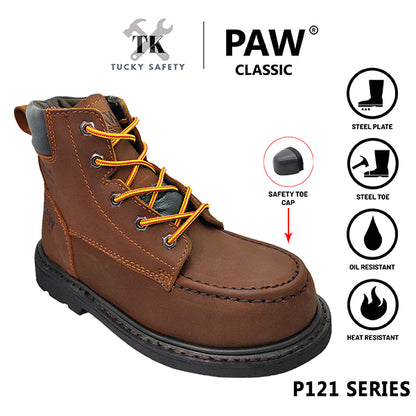 P121-LBR [ PAW CLASSIC ] MEN'S HEAVY DUTY SAFETY BOOT / KASUT KERJA LELAKI SAFETY BOOT STEEL TOE STEEL PLATE SAFETY BOOT