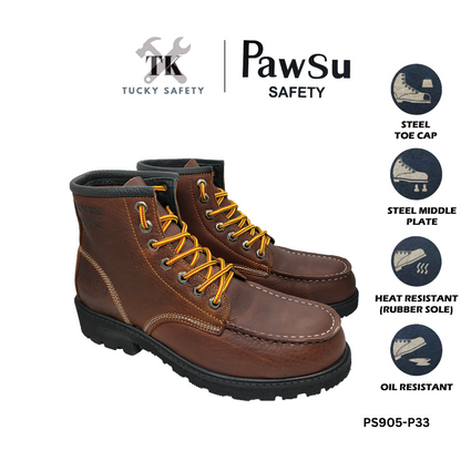 PS905 SERIES PAWSU MEN'S SAFETY BOOT / STEEL TOE PLATE HEAVY DUTY SAFETY BOOT / KASUT KERJA LELAKI