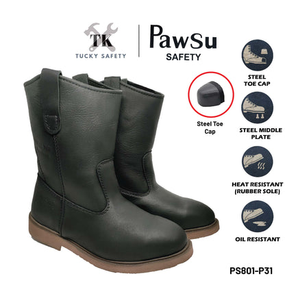 PS801 SERIES PAWSU MEN'S SAFETY BOOT / STEEL TOE PLATE HEAVY DUTY SAFETY BOOT / KASUT KERJA LELAKI