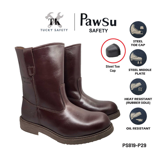 PS819 SERIES PAWSU MEN'S SAFETY BOOT / STEEL TOE PLATE HEAVY DUTY SAFETY BOOT / KASUT KERJA LELAKI
