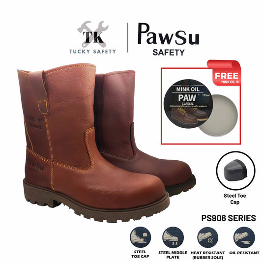 PS906 SERIES PAWSU MEN'S SAFETY BOOT / STEEL TOE PLATE HEAVY DUTY SAFETY BOOT / KASUT KERJA LELAKI