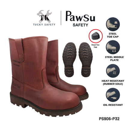 PS906 SERIES PAWSU MEN'S SAFETY BOOT / STEEL TOE PLATE HEAVY DUTY SAFETY BOOT / KASUT KERJA LELAKI