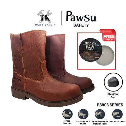 PS906 SERIES PAWSU MEN'S SAFETY BOOT / STEEL TOE PLATE HEAVY DUTY SAFETY BOOT / KASUT KERJA LELAKI