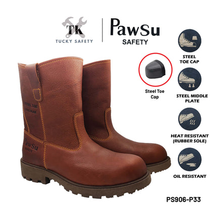 PS906 SERIES PAWSU MEN'S SAFETY BOOT / STEEL TOE PLATE HEAVY DUTY SAFETY BOOT / KASUT KERJA LELAKI