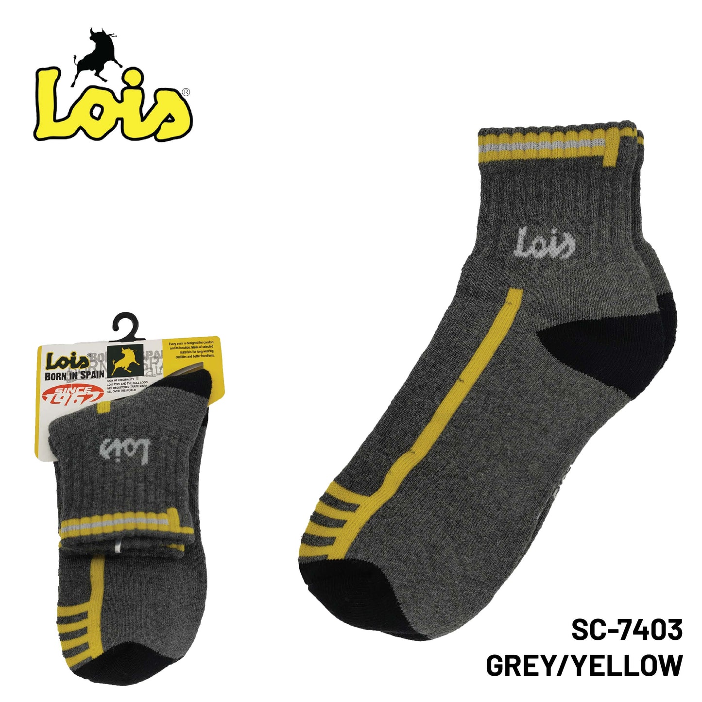 SC-7403 [ LOIS ] HEAVY DUTY SAFETY MEN SOCK STRETCHABLE / STOCKING KAIN TEBAL COTTON SOCK FREE SIZE