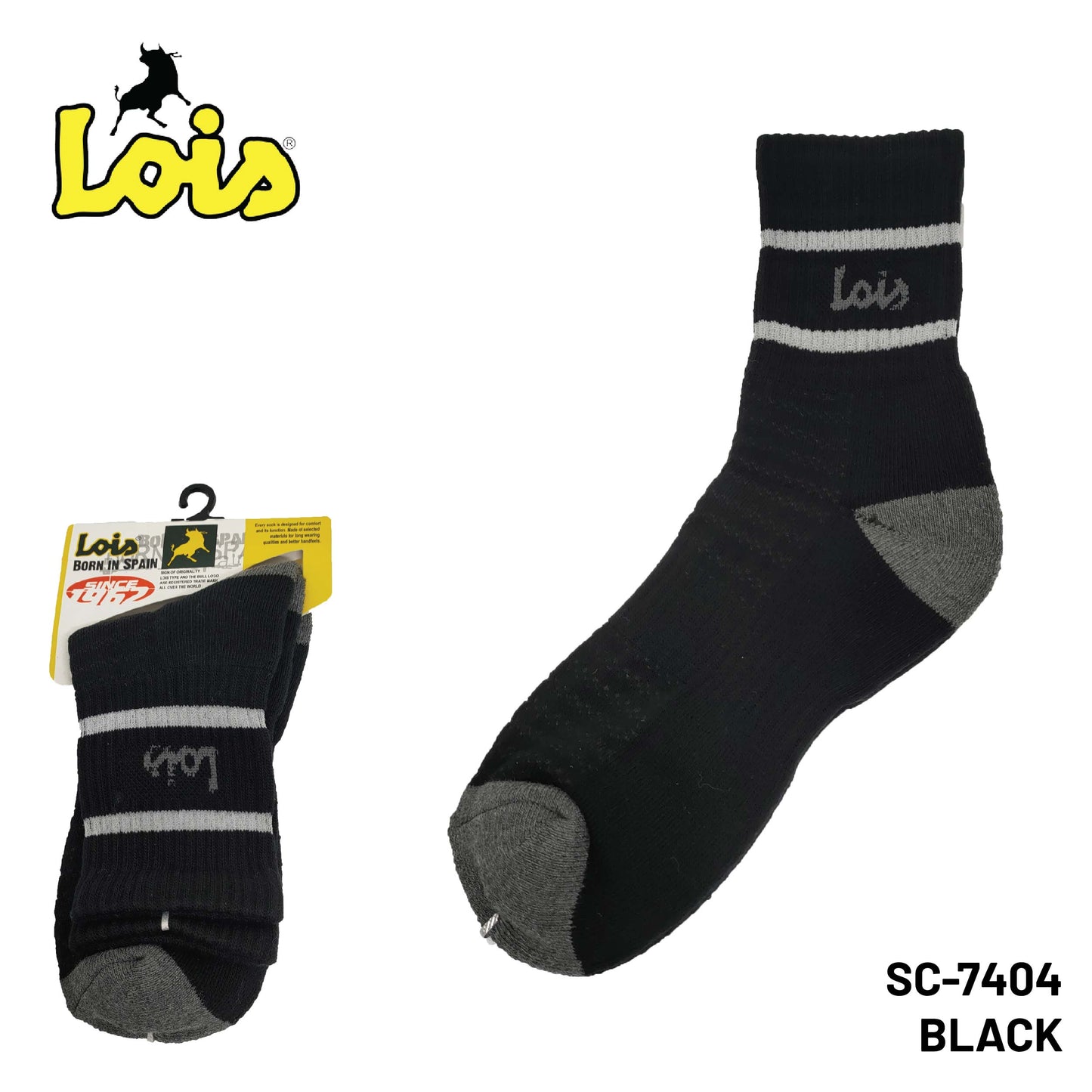 SC-7404 [ LOIS ] HEAVY DUTY SAFETY MEN SOCK STRETCHABLE / STOCKING KAIN TEBAL COTTON SOCK FREE SIZE