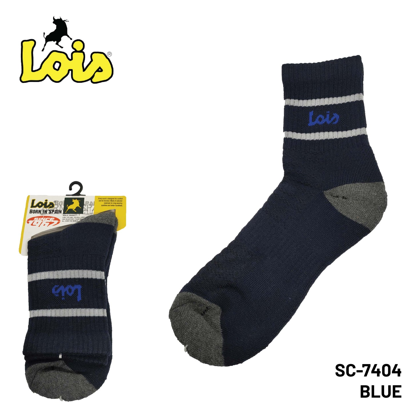 SC-7404 [ LOIS ] HEAVY DUTY SAFETY MEN SOCK STRETCHABLE / STOCKING KAIN TEBAL COTTON SOCK FREE SIZE