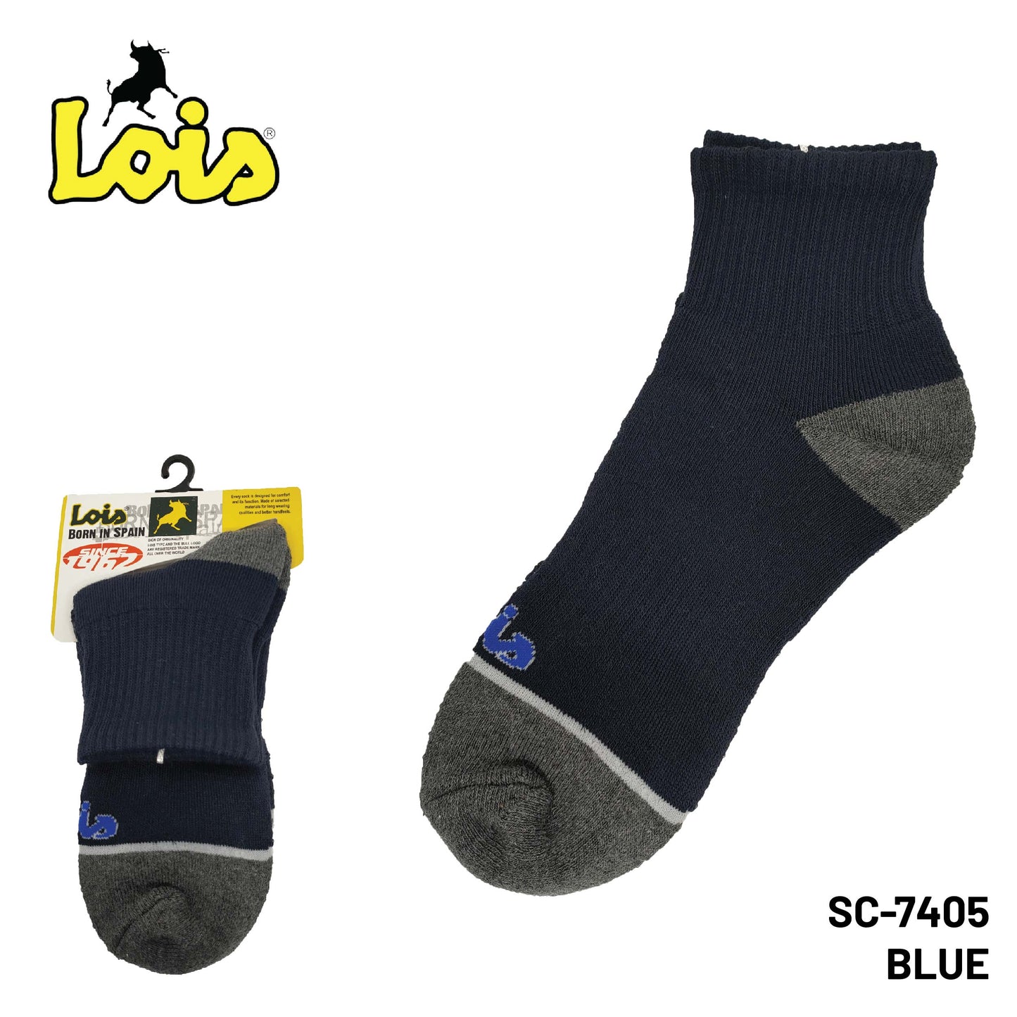 SC-7405 [ LOIS ] HEAVY DUTY SAFETY MEN SOCK STRETCHABLE / STOCKING KAIN TEBAL COTTON SOCK FREE SIZE