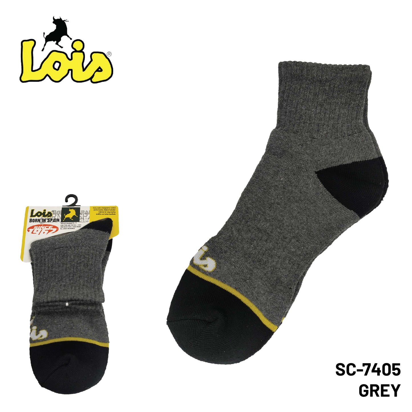 SC-7405 [ LOIS ] HEAVY DUTY SAFETY MEN SOCK STRETCHABLE / STOCKING KAIN TEBAL COTTON SOCK FREE SIZE