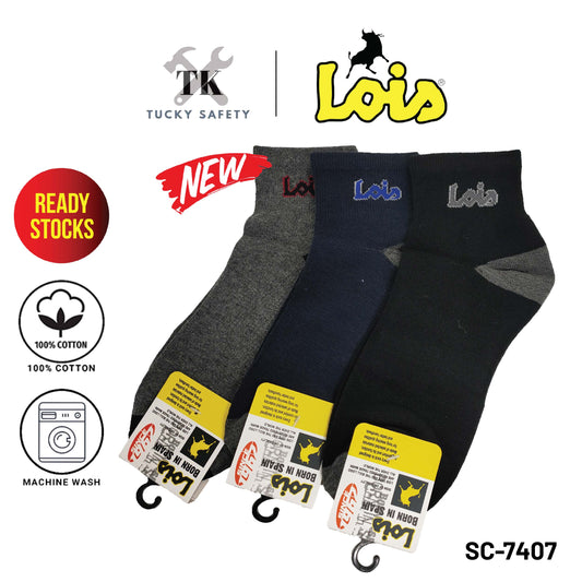 SC-7407 [ LOIS ] SAFETY MEN SOCK STRETCHABLE / STOCKING COTTON SOCK FREE SIZE