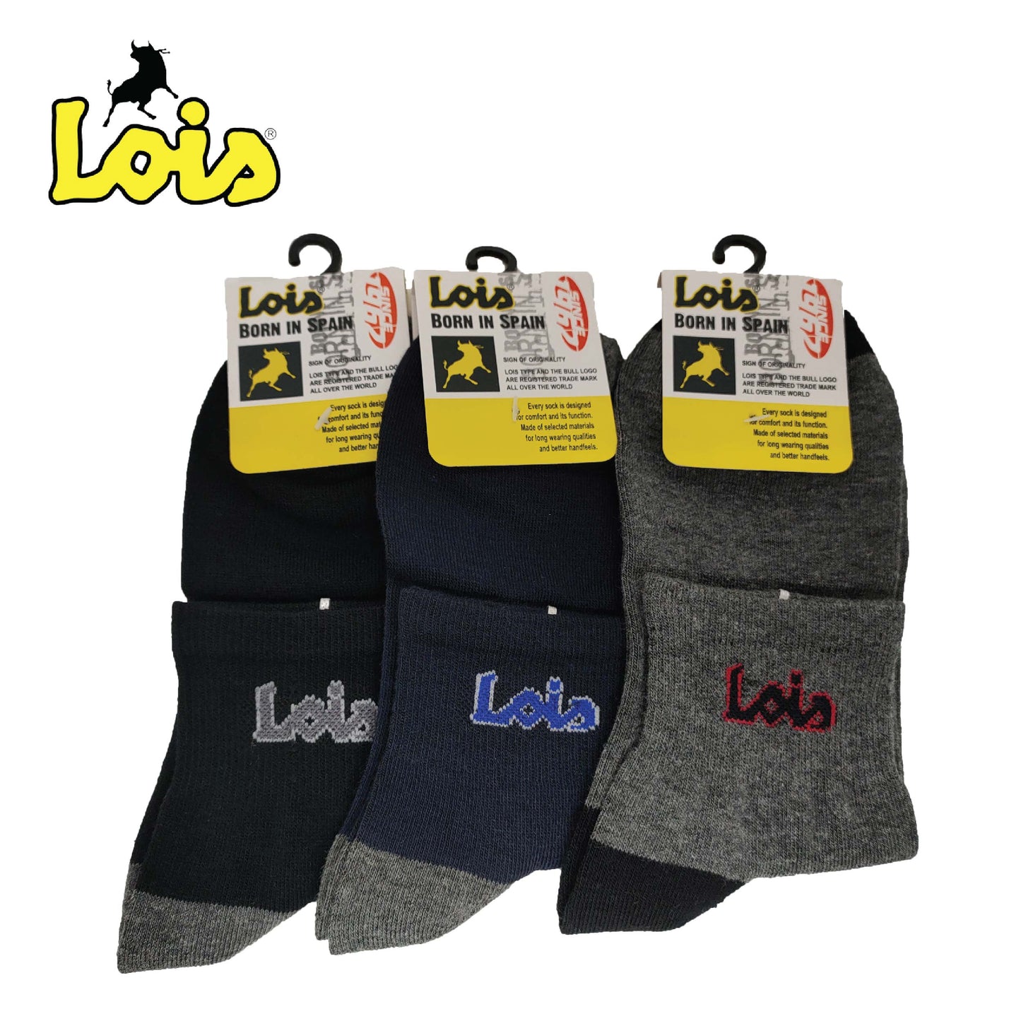 SC-7407 [ LOIS ] SAFETY MEN SOCK STRETCHABLE / STOCKING COTTON SOCK FREE SIZE