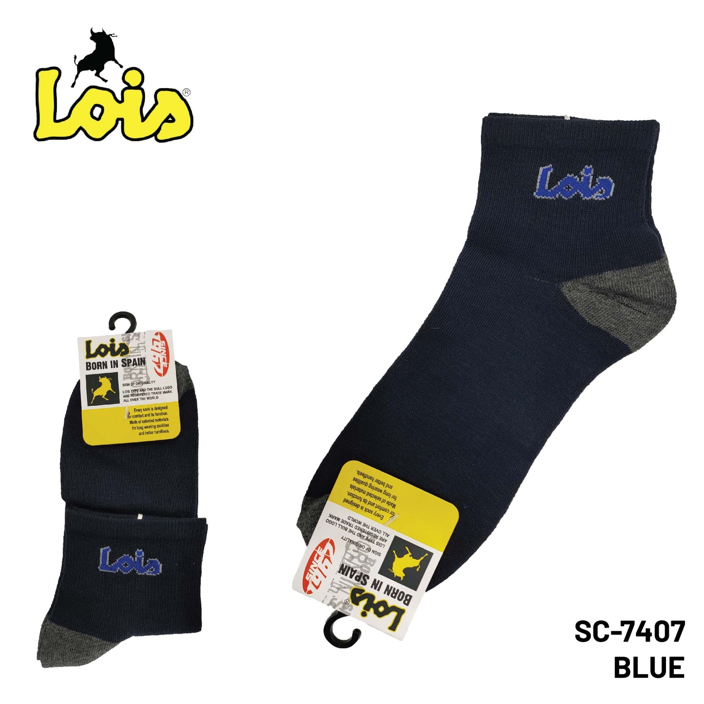 SC-7407 [ LOIS ] SAFETY MEN SOCK STRETCHABLE / STOCKING COTTON SOCK FREE SIZE