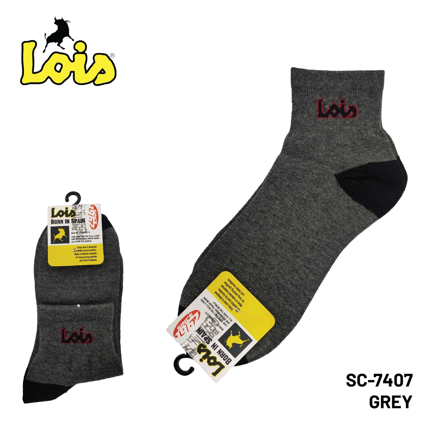 SC-7407 [ LOIS ] SAFETY MEN SOCK STRETCHABLE / STOCKING COTTON SOCK FREE SIZE