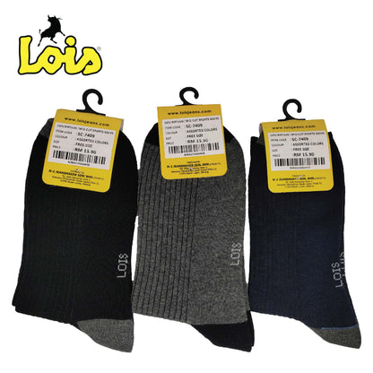 SC-7409 [ LOIS ] SAFETY MEN SOCK STRETCHABLE / STOCKING COTTON SOCK FREE SIZE