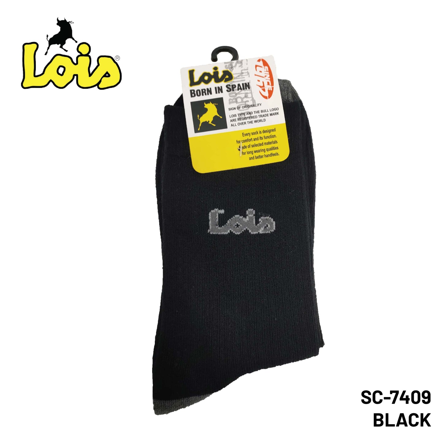 SC-7409 [ LOIS ] SAFETY MEN SOCK STRETCHABLE / STOCKING COTTON SOCK FREE SIZE