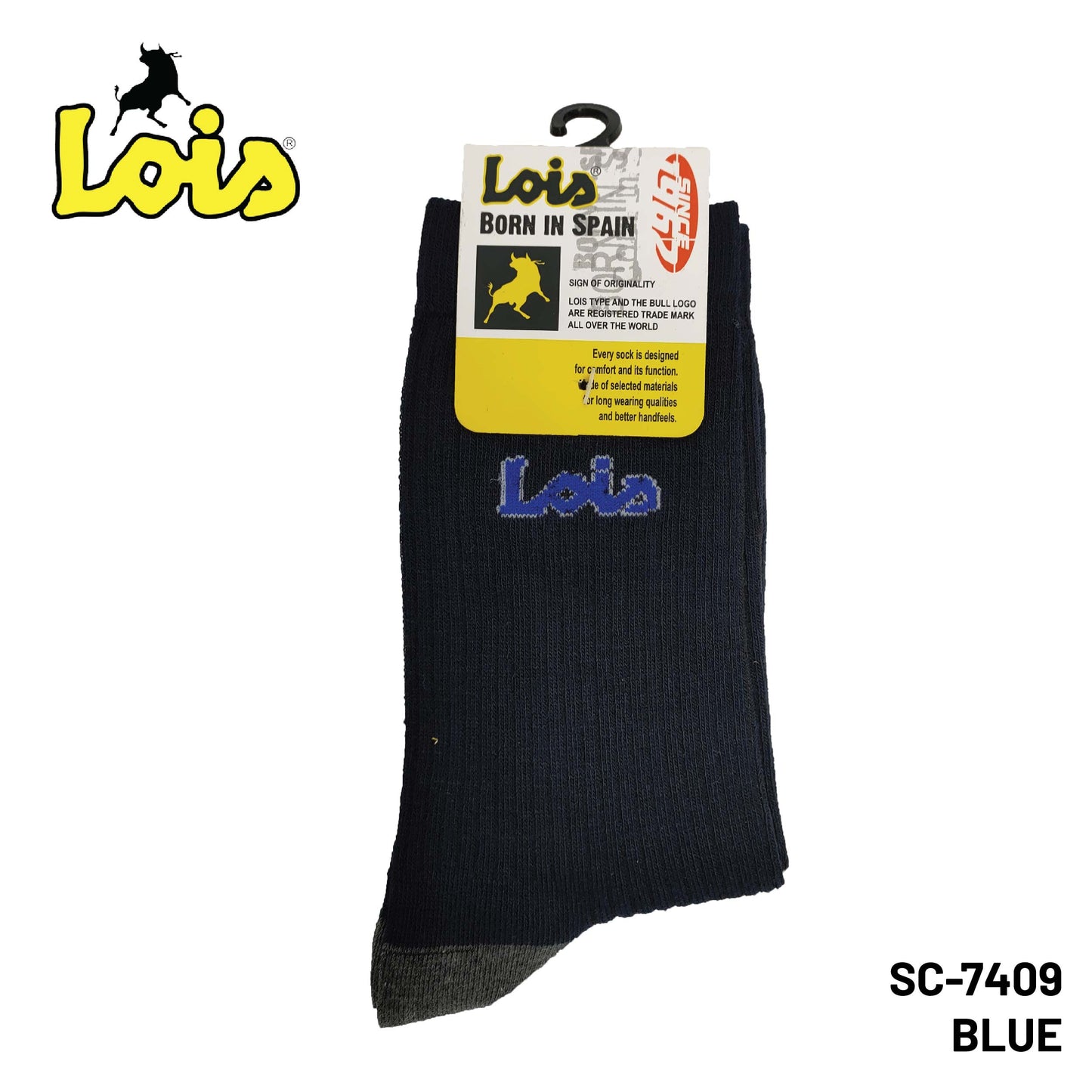 SC-7409 [ LOIS ] SAFETY MEN SOCK STRETCHABLE / STOCKING COTTON SOCK FREE SIZE