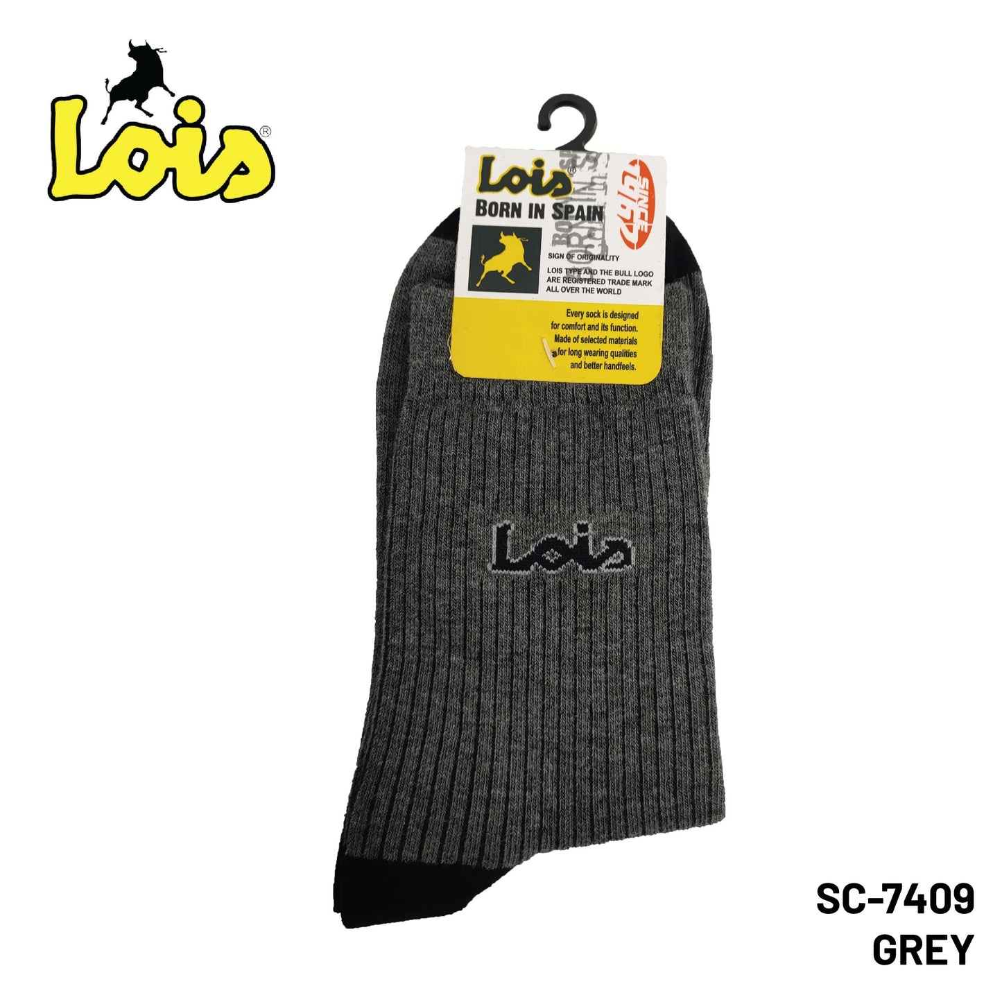 SC-7409 [ LOIS ] SAFETY MEN SOCK STRETCHABLE / STOCKING COTTON SOCK FREE SIZE