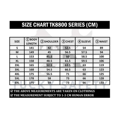 TK8800 - TK MEN'S HEAVY DUTY SAFETY COVERALL / COVERALL KAIN TEBAL LELAKI - Thick Material