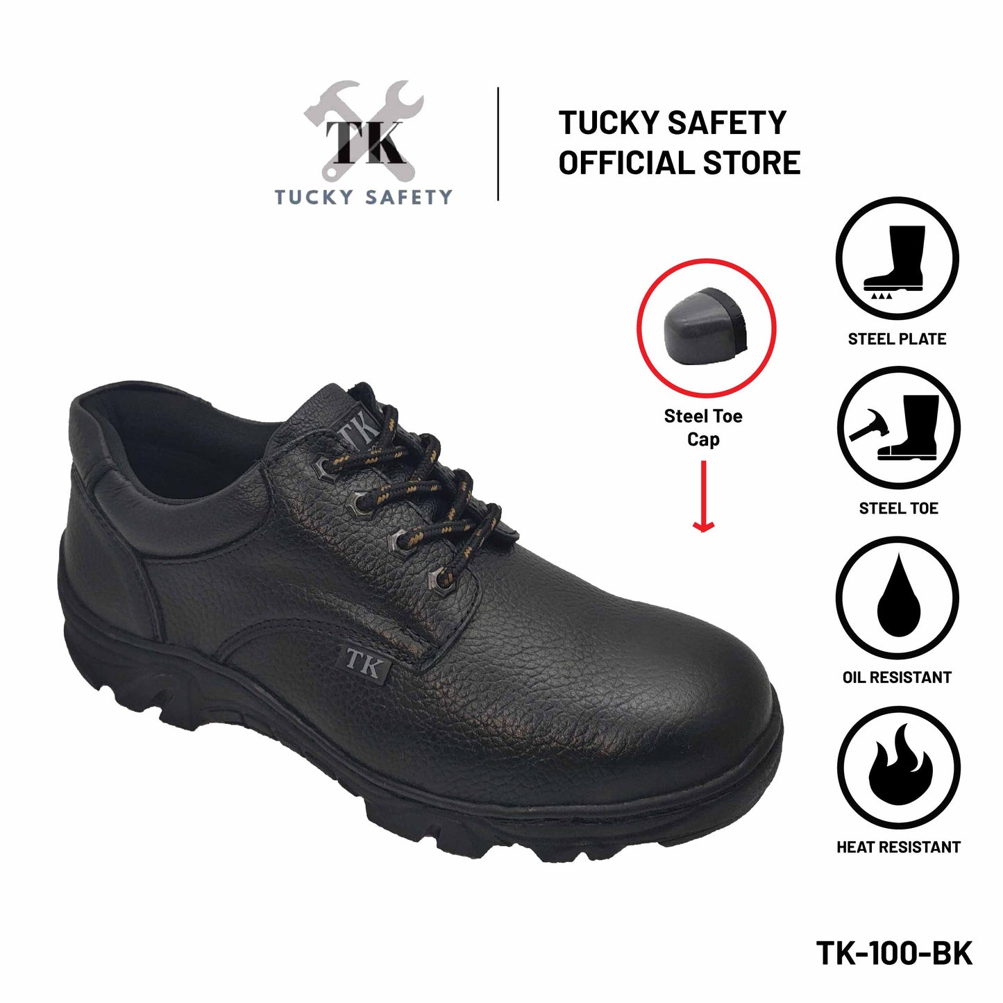 TK100 SERIES TK BUT KESELAMATAN LELAKI MEN'S SAFETY SHOES / STEEL TOE STEEL PLATE / KASUT KERJA LELAKI SAFETY BOOT