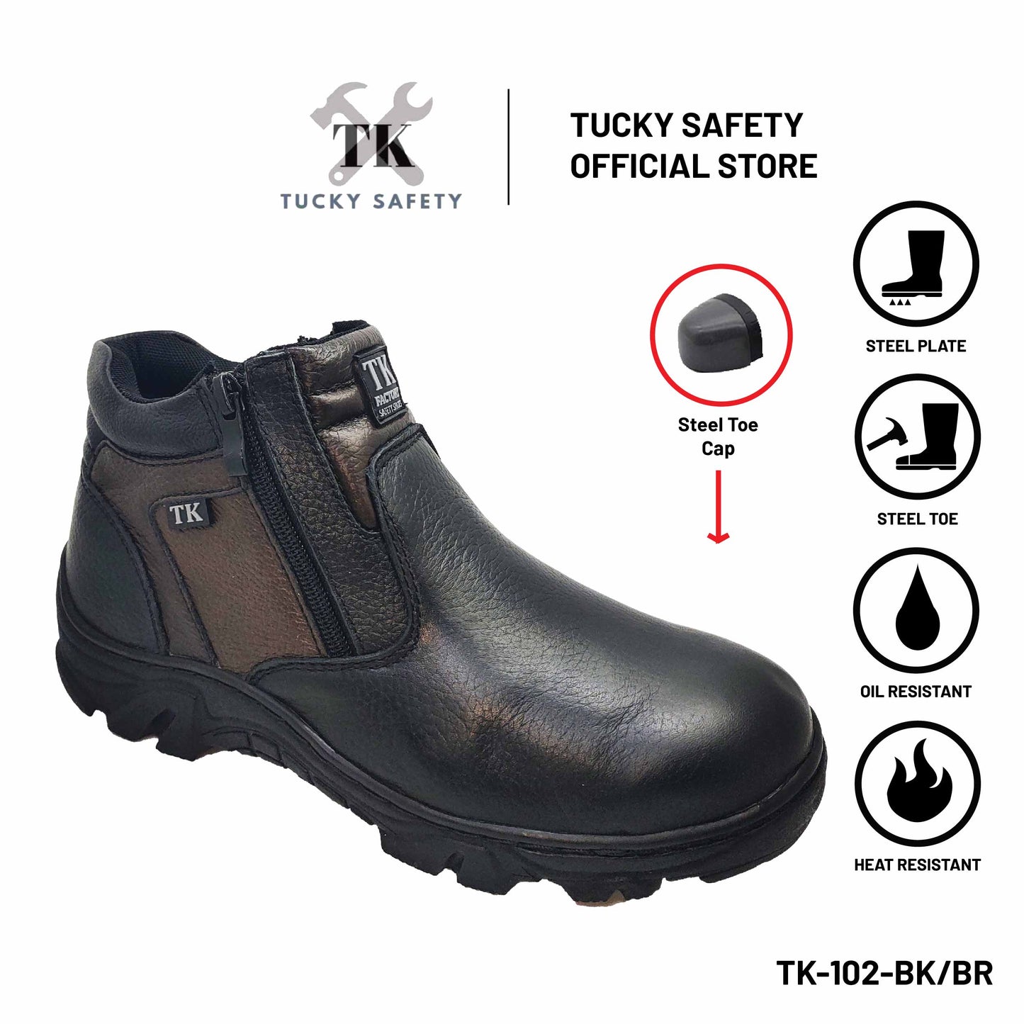 TK102 SERIES TK BUT KESELAMATAN LELAKI MEN'S SAFETY SHOES / STEEL TOE STEEL PLATE / KASUT KERJA LELAKI SAFETY BOOT