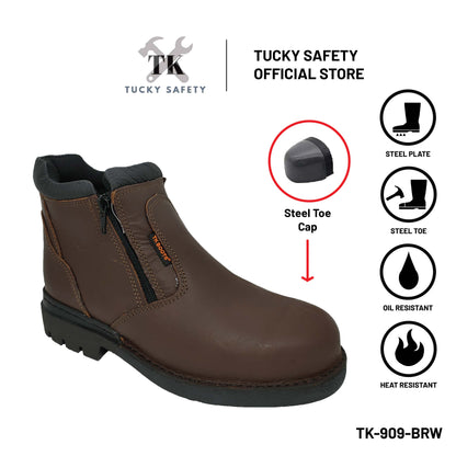 TK-909 TK MEN'S SAFETY SHOES / HEAVY DUTY WORKING SHOES / KASUT KERJA LELAKI ZIP SAFETY BOOT