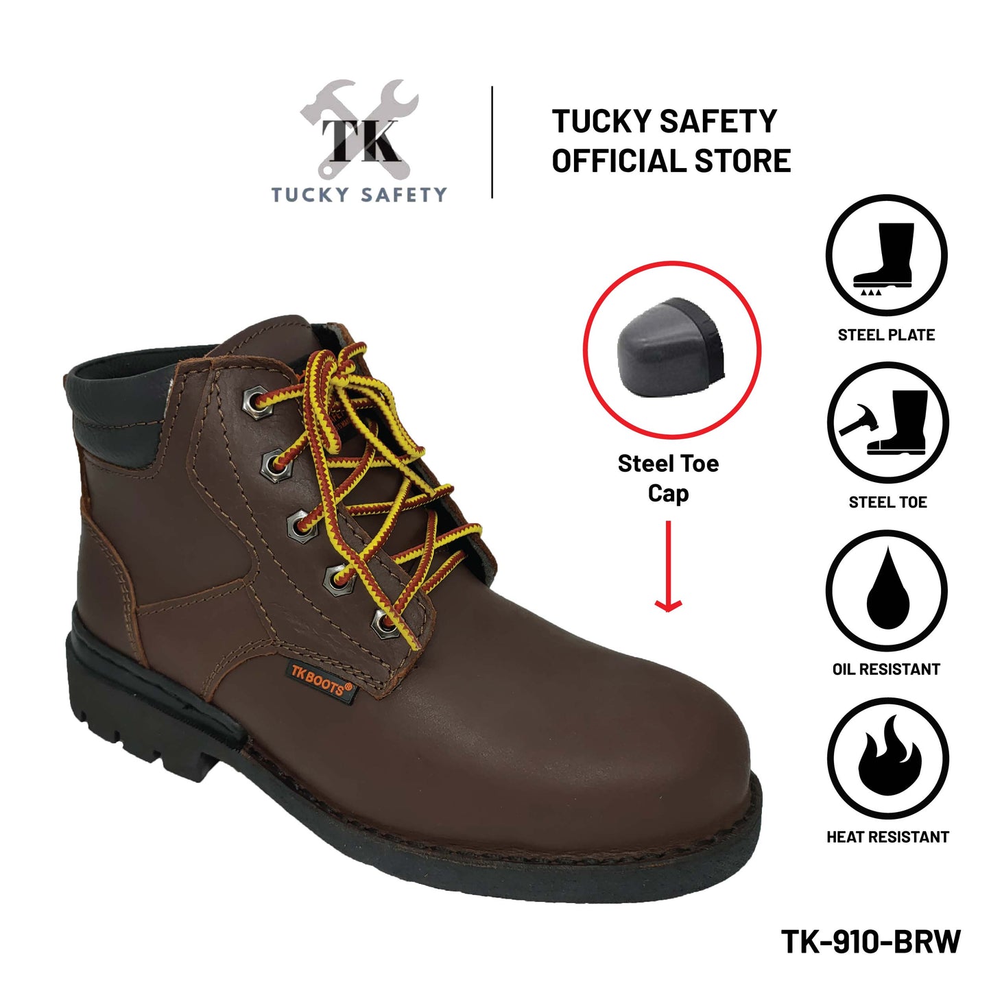 TK-910 SERIES TK MEN'S SAFETY SHOES / HEAVY DUTY WORKING SHOES / KASUT KERJA LELAKI SHOELACE SAFETY BOOT LACE UP SAFETY