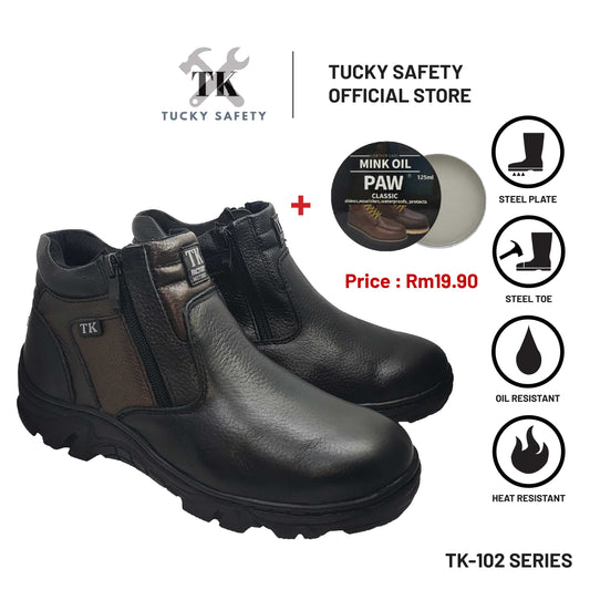 TK102 SERIES TK BUT KESELAMATAN LELAKI MEN'S SAFETY SHOES / STEEL TOE STEEL PLATE / KASUT KERJA LELAKI SAFETY BOOT