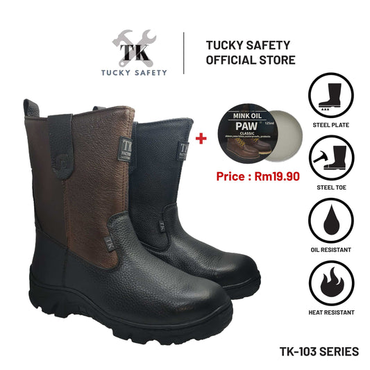 TK103 SERIES TK BUT KESELAMATAN LELAKI MEN'S SAFETY SHOES / STEEL TOE STEEL PLATE / KASUT KERJA LELAKI SAFETY BOOT