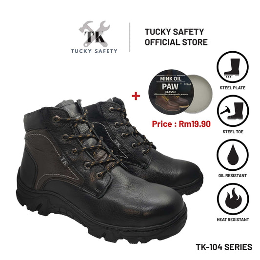 TK104 SERIES TK BUT KESELAMATAN LELAKI MEN'S SAFETY SHOES / STEEL TOE STEEL PLATE / KASUT KERJA LELAKI SAFETY BOOT