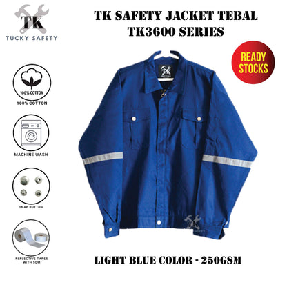 TK3600 - TK 100% COTTON TEBAL MEN'S SAFETY WORKING JACKET TEBAL / WORKING JACKET / BAJU KERJA TEBAL LELAKI