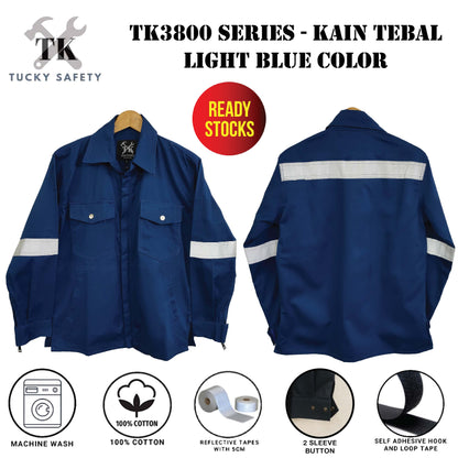 TK3800 - SIZE S - 5XL TK SAFETY JACKET TEBAL / WORKING JACKET / SLEEVE BUTTON / CLOTHES 240GSM