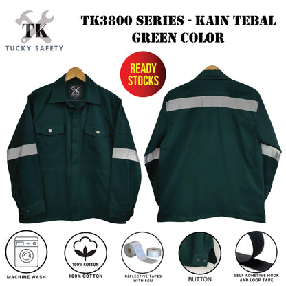 TK3800 - SIZE S - 5XL TK SAFETY JACKET TEBAL / WORKING JACKET / SLEEVE BUTTON / CLOTHES 240GSM