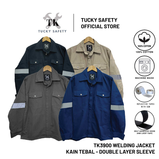 TK3900 - TK WELDING SAFETY JACKET WITH DOUBLE LAYER SLEEVE / BAJU KERJA WELDER DUA LAPIS LENGAN
