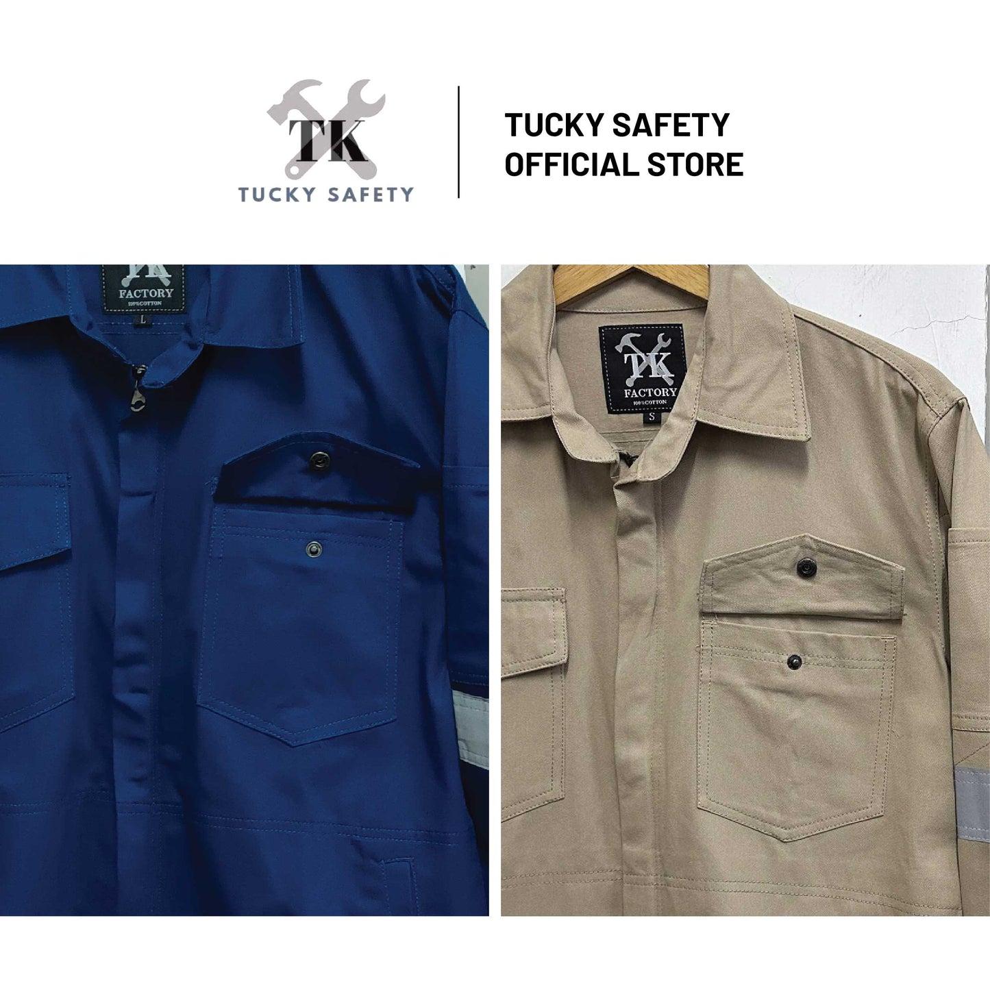 TK3900 - TK WELDING SAFETY JACKET WITH DOUBLE LAYER SLEEVE / BAJU KERJA WELDER DUA LAPIS LENGAN