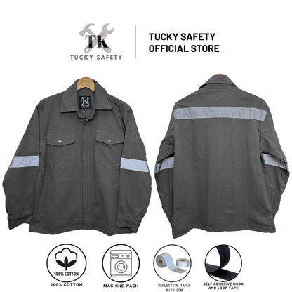 TK3900 - TK WELDING SAFETY JACKET WITH DOUBLE LAYER SLEEVE / BAJU KERJA WELDER DUA LAPIS LENGAN