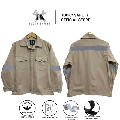TK3900 - TK WELDING SAFETY JACKET WITH DOUBLE LAYER SLEEVE / BAJU KERJA WELDER DUA LAPIS LENGAN